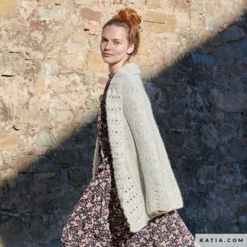 Кардиган с кружевной окантовкой Air Alpaca Natural Colors