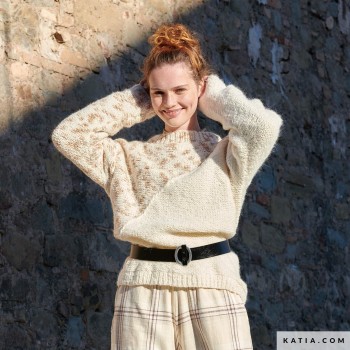 Асимметричный узор свитера Air Alpaca Natural Colors
