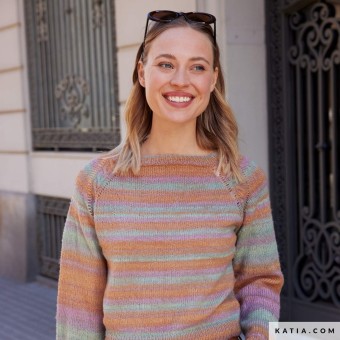 Свяжите свитер сверху вниз по кругу из пряжи Concept Atenea Tones