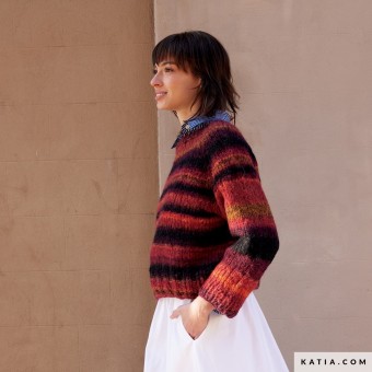 Базовый узор свитера, связанный по кругу из пряжи Concept Bohemian