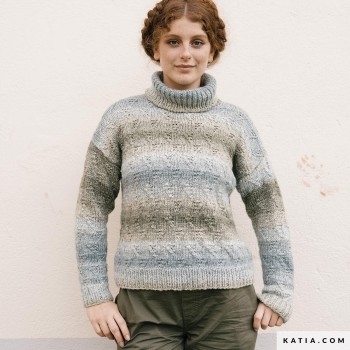 Хлопковый свитер с высокой горловиной из Katia Cashmina
