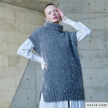 Узор для длинного жилета с блестками Katia Concept Casiopea осень/зима