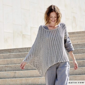 Katia Concept Cosmopolitan — круглая пряжа с легким блеском при вязании кружевного мотива