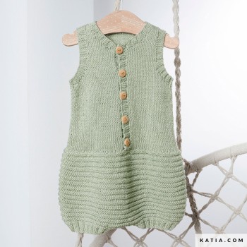 Хлопково-кашемировый вязаный ромпер для малышей из пряжи Katia Cotton-Cashmere