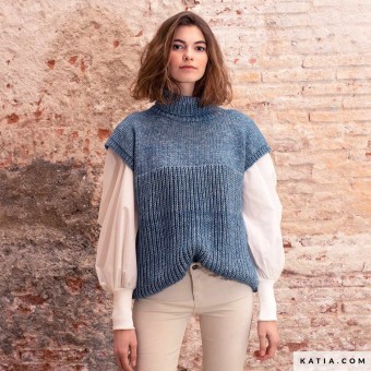 вязаный жилет из Cotton-Merino by Katia Koncept