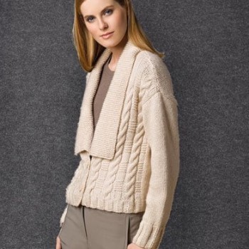 кардиган женский из Cotton-Merino цвет 101 - Light beige осень/зима
