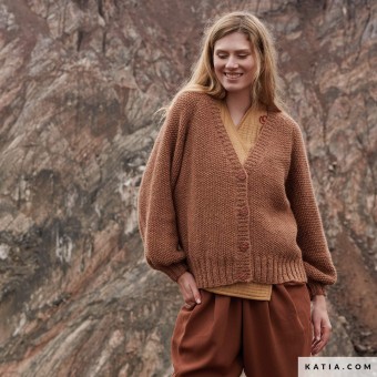 Puffed-sleeved cardigan из Essential Alpaca