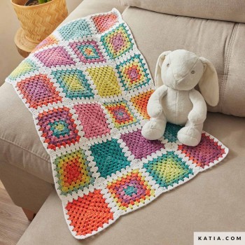 Схема вязания детского одеяла с использованием Merino Baby Granny