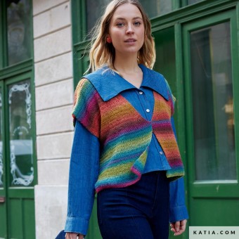 Наслаждайтесь идеальным узором для расслабленного вязания крючком с ярким эффектом длинного цикла градиента