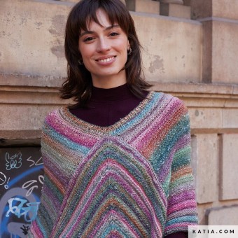 Пряжа Katia Zekkei идеально подходит для вязания шали, палантина и пончо