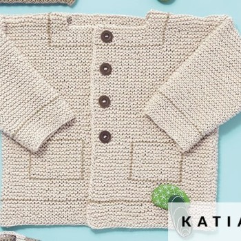 вязаная детская кофточка из Katia Cotton