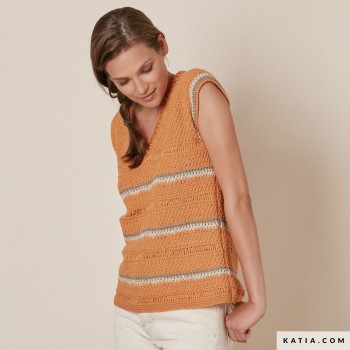 Какая плотность вязания у Katia Cotton 100% – 23 петли и 30 рядов на 10×10 см при спицах 3 мм