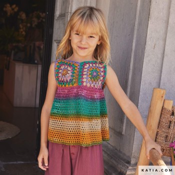детский вязаный топ в форме бабушкиного квадрата с  Fair Cotton Granny