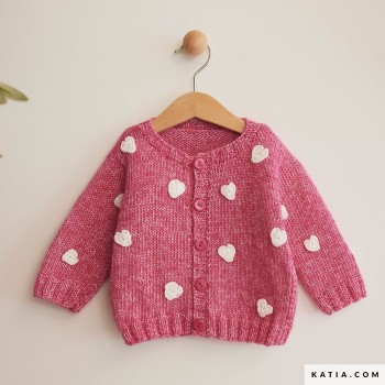 Кардиган с узором Сердце с использованием Puro Cotone и Fair Cotton
