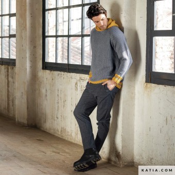 Свяжите для своего этот мужской свитер связанный из мериноса Katia Super Merino ;)