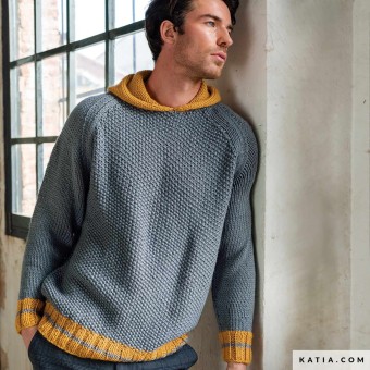 Простая комбинация швов и контрастные цвета Super Merino приводят к созданию молодежного свитера с рукавами реглан