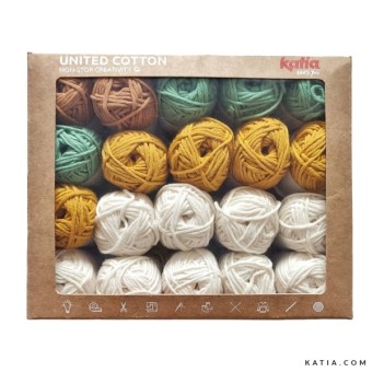 Лёгкая и дышащая хлопковая пряжа Katia United Cotton в широком цветовом ассортименте