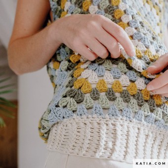 Пряжа Katia United Cotton для вязания бабушкиных квадратов и пледов