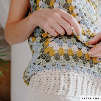 Пряжа Katia United Cotton для вязания бабушкиных квадратов и пледов