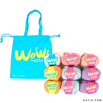 Комплект созданный эксклюзивно для Wow! Kits by Katia. В набор входят клубки Chunky от Wow! by Katia в вашем любимом цветовом сочетании, сумка-тоут из 100% хлопка с логотипом Wow! By Katia и все, что вы захотите в нее добавить