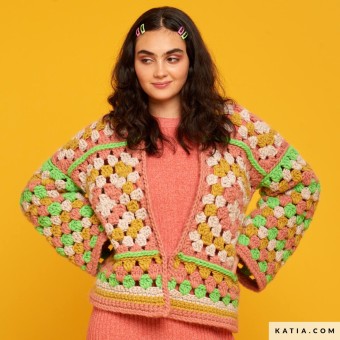 Превратите несколько клубков Chunky от Wow! by Katia в 100% молодежный жакет в стиле бабушкин квадрат