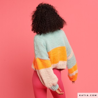 Вот это да! Свитер в стиле колорблок Chunky от Wow! by Katia в вашем любимом цветовом сочетании