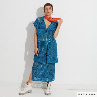 свяжите уникальный летний комплект в бозо стиле из пряжи Katia WOW-Outfit