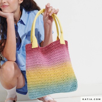 Бесплатная схема вязания сумки с завязками с использованием WOW Tote Bag