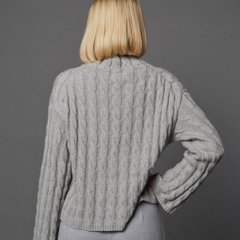 Женский вязаный оверсайз свитер из 2х нитей: Lamana Como Cashmere и Lamana Modena