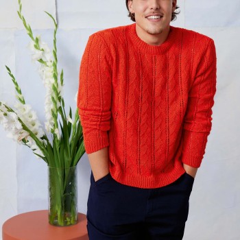 Мужской Свитер Siro Fam 284 Collection связанный из пряжи LangYarns Ananas