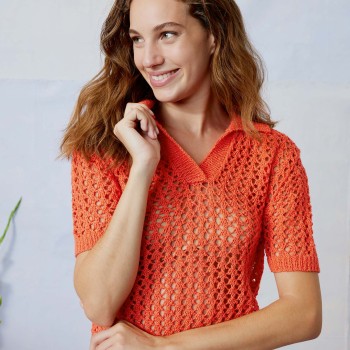 Свитер С Короткими Рукавами Ankea Fam 284 Collection связанный из пряжи LangYarns Ananas