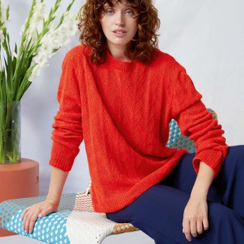 Свитер Nellna Fam 284 Collection связанный из пряжи LangYarns Ananas