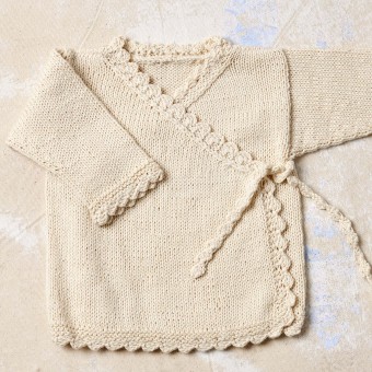 Детский вязаный кардиган в обтяжку SAGA Punto 83 PTO-083_07 LANG YARNS Baby Cotton Naturally Colored