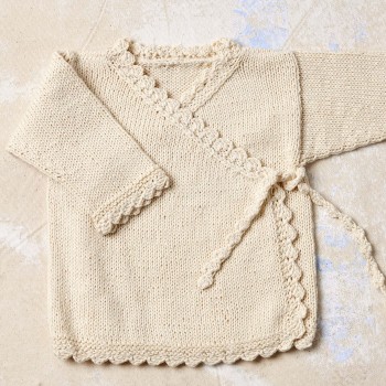 Детский вязаный кардиган в обтяжку SAGA Punto 83 PTO-083_07 LANG YARNS Baby Cotton Naturally Colored