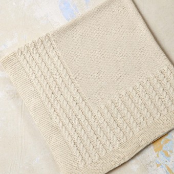 Детское вязаное одеяло LOKI Punto 83 натурального цвета PTO-083_21из пряжи LANGYARNS Baby Cotton Naturally Colored