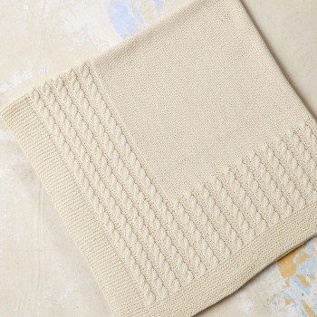 Детское вязаное одеяло LOKI Punto 83 натурального цвета PTO-083_21из пряжи LANGYARNS Baby Cotton Naturally Colored