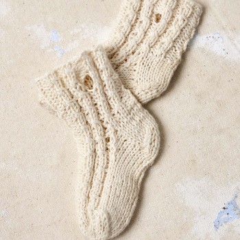 Детские вязаные носки ALDIS Punto 83 естественного цвета PTO-083_10 из пряжи LANGYARNS Baby Cotton Naturally Colored