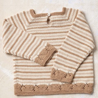 Детский вязаный свитер KAIA Punto 83 BABY COTTON ЕСТЕСТВЕННОГО ЦВЕТА PTO-083_08 из пряжи LANGYARNS Baby Cotton Naturally Colored