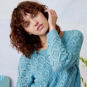 Вязаный свитер BERIT Коллекция FAM 284 284_06 пряжа LANGYARNS Norma