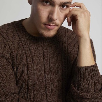 Мужской вязаный свитер IGO коллекция FAM 280 280_16 из пряжи LANGYARNS Norma