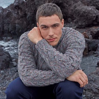 Вязаный унисекс свитер VALENTIN Punto 77 PTO-077_17 из швейцарской пряжи LANG YARNS Donegal Tweed+