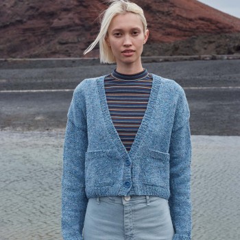 Вязаный кардиган SULLY Punto 77 PTO-077_09 из пряжи LANG YARNS Donegal Tweed+