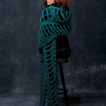 ВЯЗАНАЯ ШАЛЬ FAM 216 ПАВЕНШТЕДТ LANG YARNS CASHMERE BIG