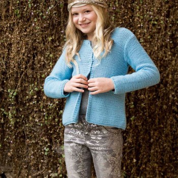 Детский кардиган FAM 222 Elle Tricote 222-08 LANGYARNS CASHMERE CLASSIC
