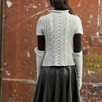 Связанный пуловер высокие митенки FAM 225 Urban 225-05_02 LANGYARNS CASHMERE CLASSIC