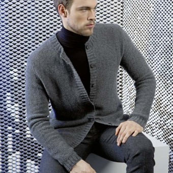 Мужской вязаный кардиган FAM 224 Collection 224-19 LANGYARNS CASHMERE LACE
