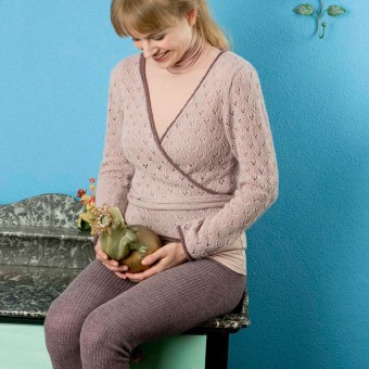 Кардиган с завернутым передом FAM 221 Baby 221-13 LANGYARNS CASHMERE LACE