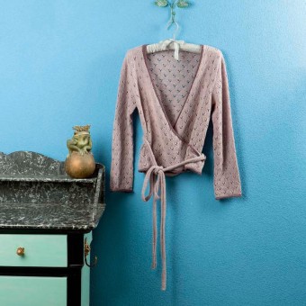 Кардиган с завернутым передом FAM 221 Baby 221-13 LANGYARNS CASHMERE LACE