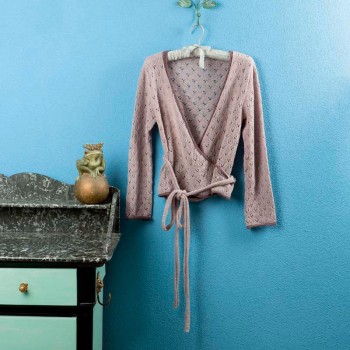 Кардиган с завернутым передом FAM 221 Baby 221-13 LANGYARNS CASHMERE LACE