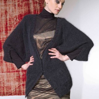 Кардиган FAM 183 Коллекция 183-63 LANGYARNS MOHAIR LUXE LAMÉ